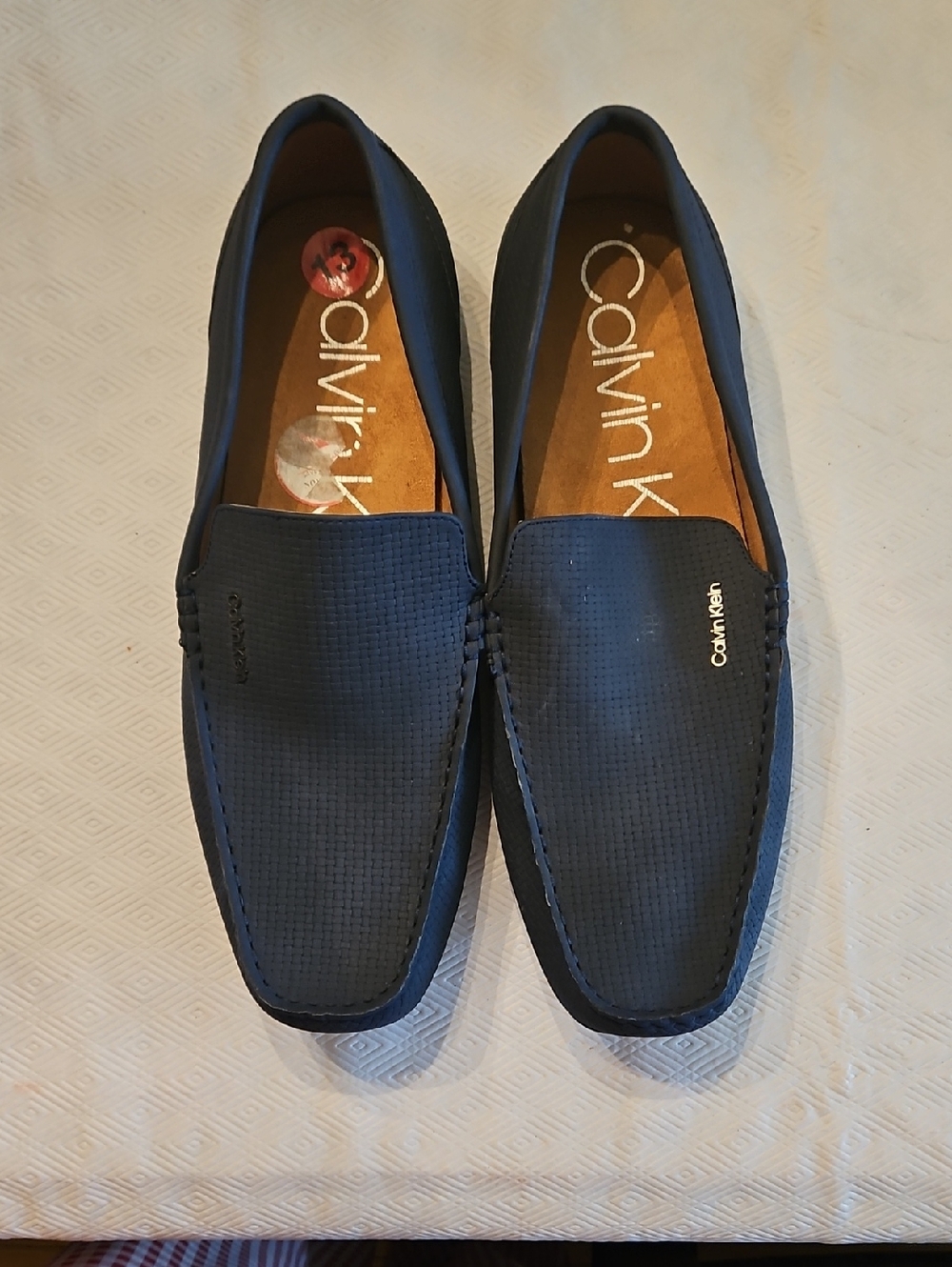 Calvin Klein Men's Dark Blue Slip-On Driving Loafers